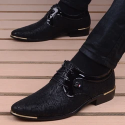 Men's Dress Shoe Clould Patent Leather Men Wedding Oxford Shoes Lace-Up Office Suit Men's Casual Shoes Zapatillas Hombre
