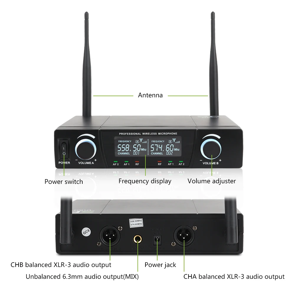 SP U1002 UHF профессиональный двойной беспроводной микрофон Система 2 канала 2 ручной караоке микрофон комплект для свадьбы, вечеринки