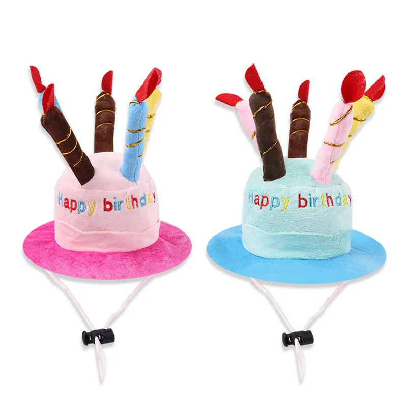 Cute Dog Pet Hat Beanies with Birthday Cake Candles Gift Design Party Costume Headwear Accessory Cap | Дом и сад