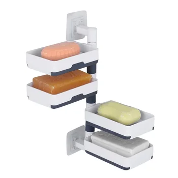 

Wall Mount Rotatable Soap Holder Super Powerful Self-Adhesive Soap Dish Holder for Bathroom Shower and Kitchen J99Store