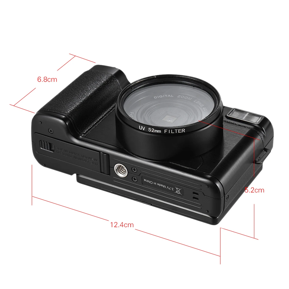 Andoer 1080P 15fps Full HD 24MP цифровая камера видеокамера анти-встряхивание 4X цифровой зум выдвижной фонарик с УФ-фильтром
