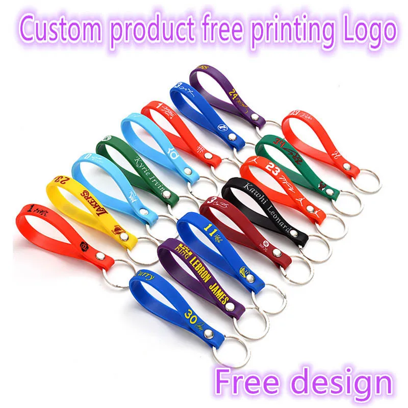 100PCS Custom Product Key Chains silicone bracelets wristbands for events Activities Competition Concert Free Printing Logo | Мобильные