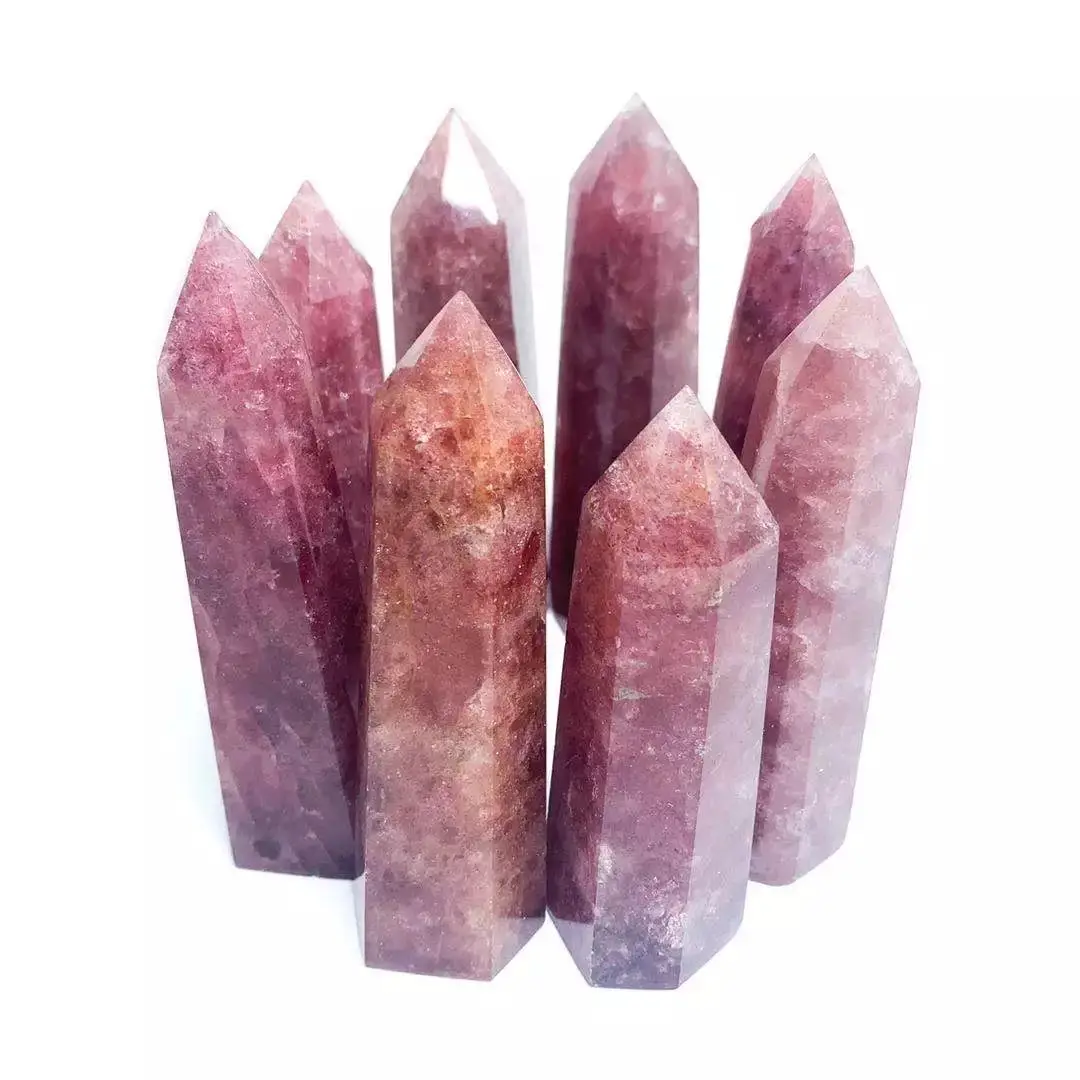 MOKAGY MOKA 1000g-1250g Rough Natural Red Strawberry Crystal Point Wands for Decoration 1pc | Дом и сад