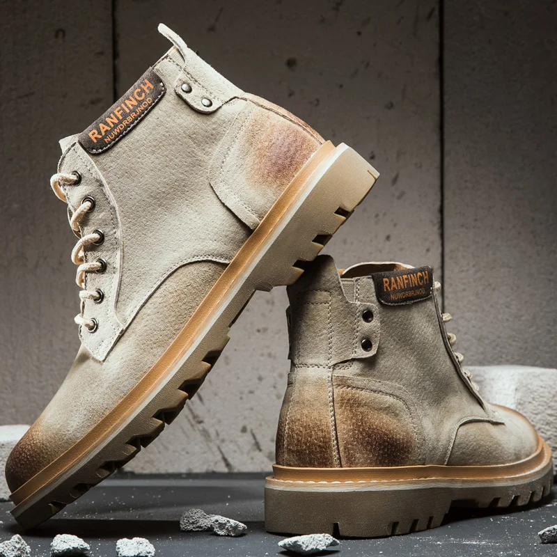 Винтажные мужские Ботинки Martin из натуральной кожи Зимняя мужская повседневная