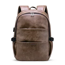 Винтажный Мужской рюкзак для подростков, школьные сумки, мужские рюкзаки большой емкости для ноутбука, кожаные черные коричневые дорожные сумки