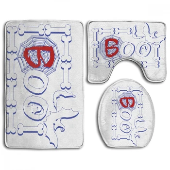 

CHARM HOME Stand Up Ghost With Bat Halloween BOO Bathroom Antiskid Pad 3PCS/Set Toilet Seat Cover Anti-slip Bathroom Accessories