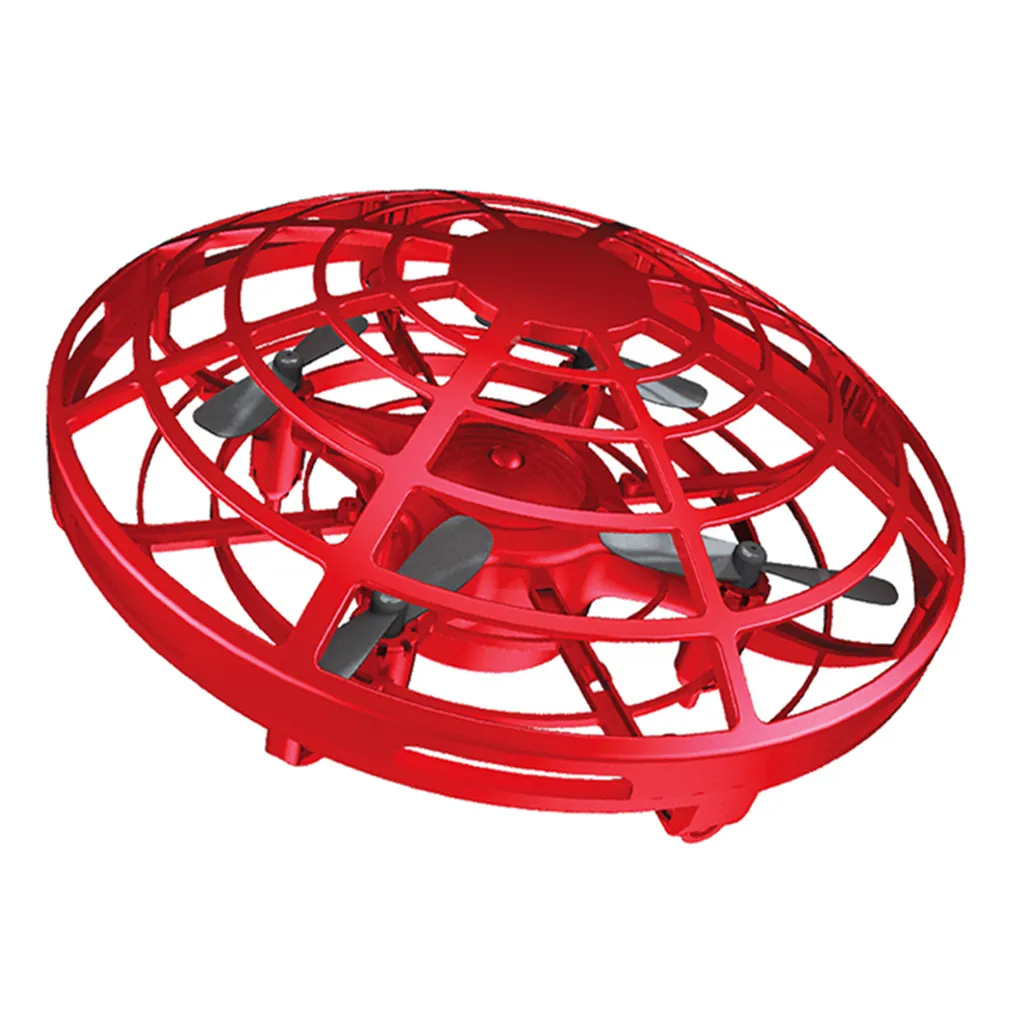 Red Machine on radio control Mini Anticollision Sensor Induction Hand Controlled Altitude Hold Mode UFO Drone for children funny - Цвет: Red