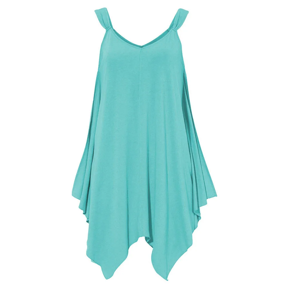 Женский жилет, Повседневная Однотонная футболка с v-образным вырезом, Camis Plain Camis, топ, блузка, однотонный топ, одежда,, укороченный, женственный, N4 - Цвет: Blue