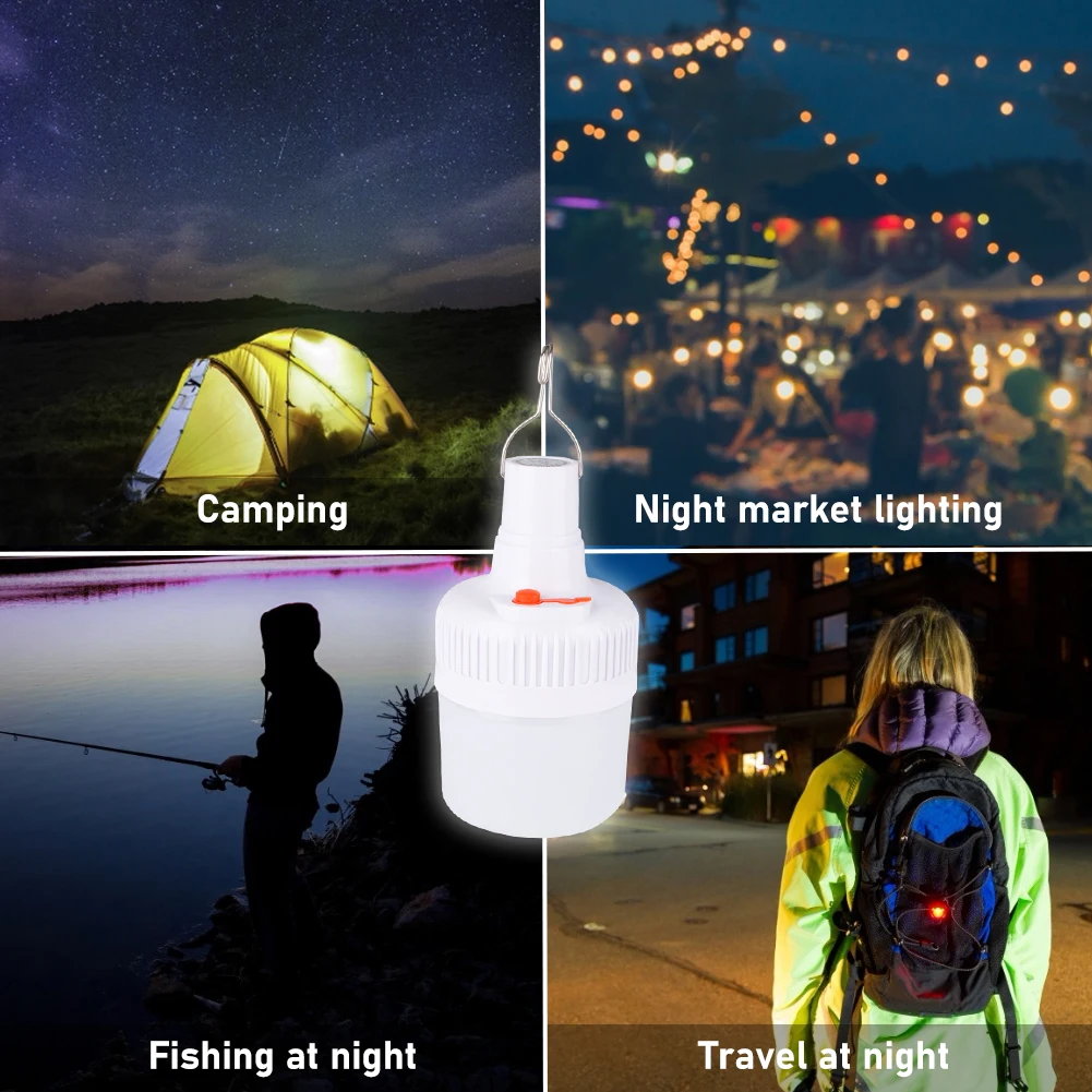 solar bulb Portable LED Light Bulb Solar Remote control  Rechargeable Emergency Light Bulb Hook Night Light Outdoor Camping Fishing bright solar lights