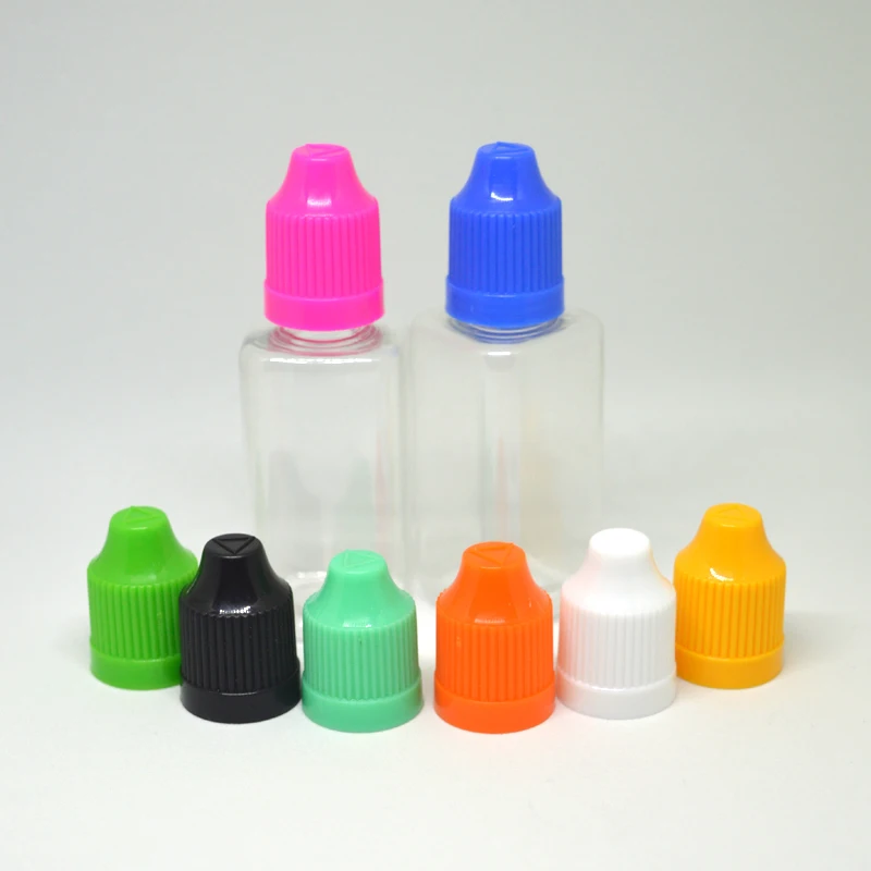 11pcs Empty 30ml PET Square Plastic Dropper Bottles with Childproof Caps E liquid Clear Hard Bottle