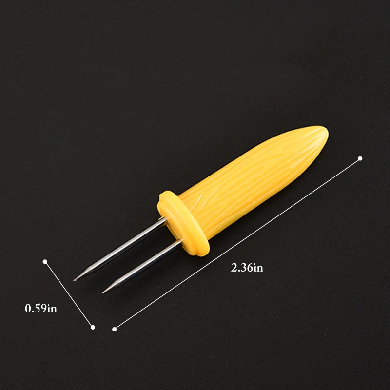 1Pcs Fork Corn Holder Skewer Creative Stainless Steel Corn Holders On The Cob Skewers Fruit Forks Outdoor Barbecue Gadget