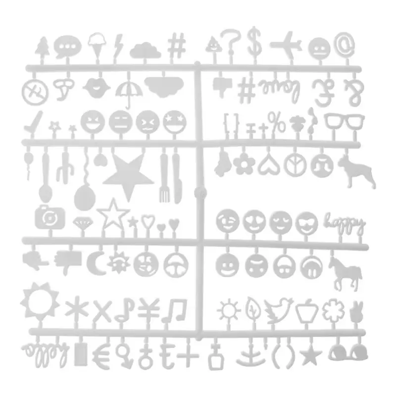 

Letter Board Numbers Exchangeable Felt Alphabet Symbols Retro Color White