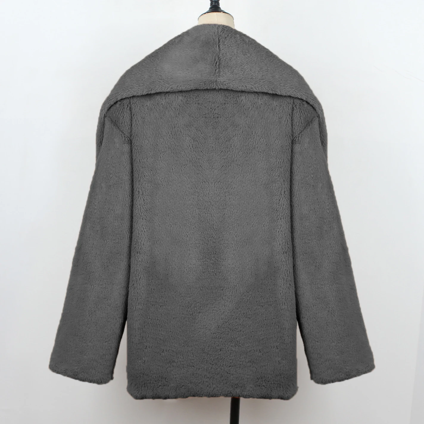 Длинное пальто из искусственного меха с карманами, флисовое пальто Veste Femme, плюшевая Женская куртка, осенне-зимнее пальто для женщин, mujer Chaqueta Mujer