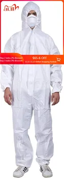 

Disposable Protective Coverall with Hood Protect Use Gowns One-piece Full Body Kitchen Gown Family Protection Anti Bacteria 2020