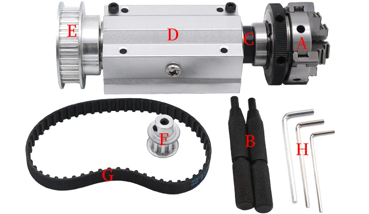 50/63 mini lathe, woodworking beads machine spindle assembly, DIY lathe / bead machine