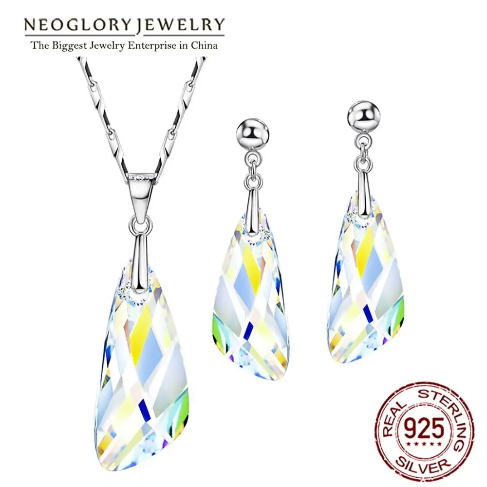 Комплект из колье и серёг серебра 925 пробы|jewelry sets|neoglory jewelry setsneoglory |