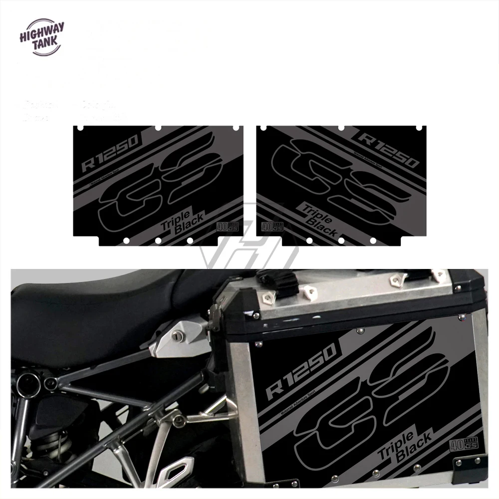 Motorcycle Triple Black Sticker Case for BMW Motorrad Panniers R1200GS R1250GS Adventure 2004-2021