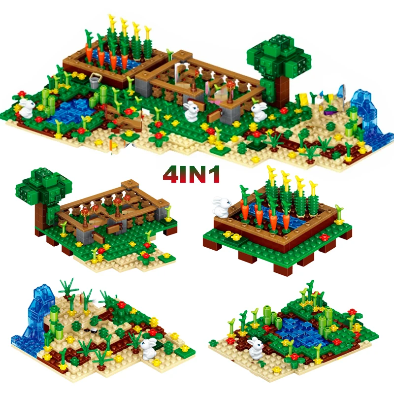 

Minecraft My World Series Dream Farm 4-In-1 Model 2 Figures Building Blocks Toys For Children Compatible Minecrafts Sets