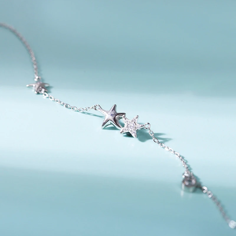 MIQIAO Starfish Star Anklet 925 Sterling Silver Leg Chain Female Women Foot Jewelry Fashion For Girls Summer Beach Accessories