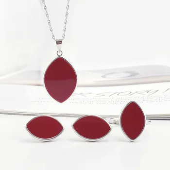 

Sanlyer jewelry Fashion water drop oval shape 925 Sterling earrings necklace ring three-piece wedding jewelry ladies banquet set