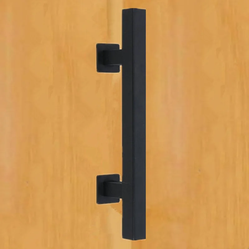 

1 Set Pull And Flush Door Handle Kit Barn Sliding Double-Sided Thick Cast Iron