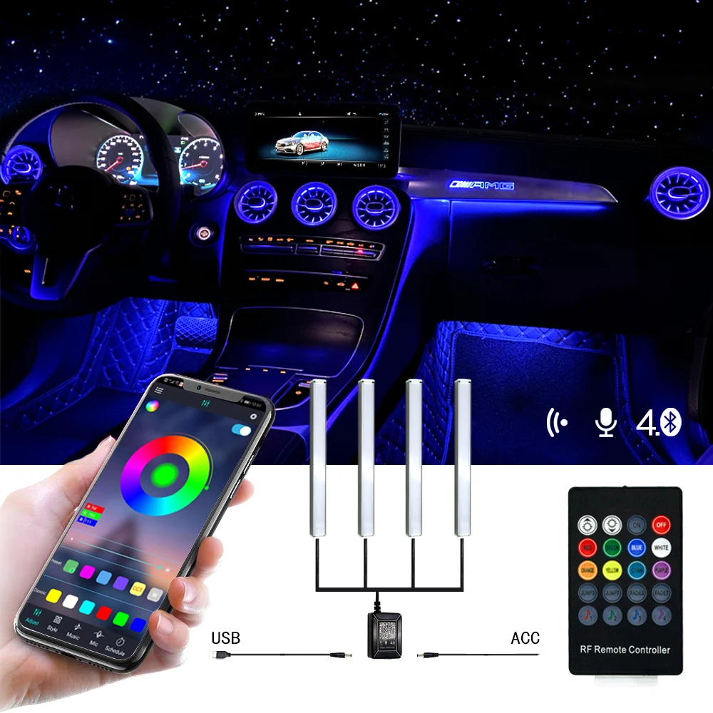 4x9 светодиодный 12 в автомобильный Стайлинг интерьер тире пол ноги декоративный светильник ACC USB СВЕТОДИОДНЫЙ светильник s украшение лампы