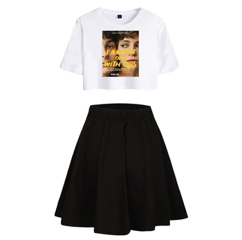 

i am not okay with this Fashion Printed Women Two Piece Set Summer Short Sleeve Crop Top+Skirt 2020 Hot Sale Streetwear Clothes