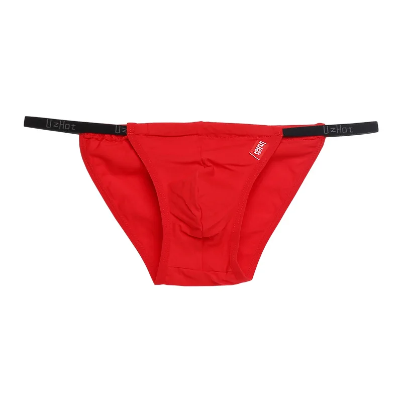 Красный Мужские сексуальные трусы Briefs микро бикини стринги трусы с низкой посадкой Мужской пенис мешочек нижнее белье нижняя часть купальника Танга пляжные для солнечных ванн трусы - Цвет: Красный