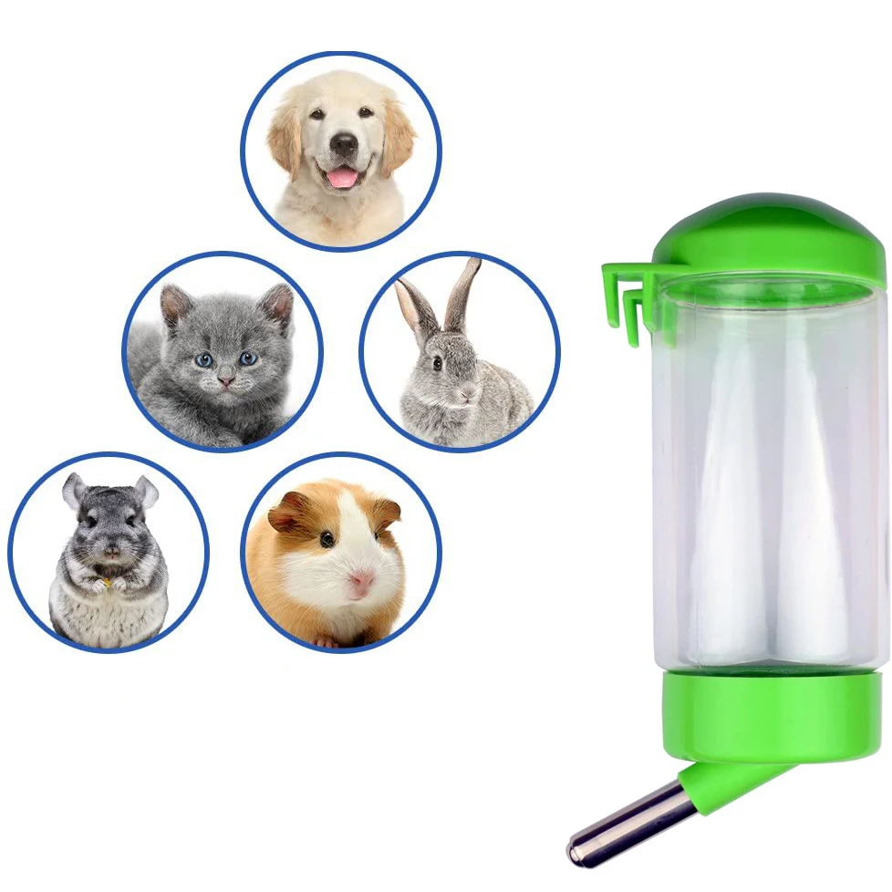 Pet Water Bottle Hanging No Drip Chew Proof 450ml/15oz for Puppy Cat Rabbit Small Animals Automatically Feeding | Дом и сад
