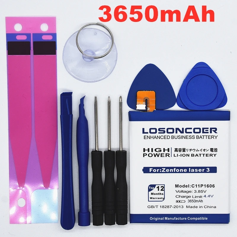 LOSONCOER C11P1606 3650 мАч аккумулятор для Asus лазер Zenfone 3 Z01BDA/BDC Zc551kl Сменные Аккумуляторы для телефонов