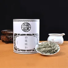 Фуцзянь белый чай премиум Серебряная игла 75 г/олово Baihaoyinzhen Баи ча Баи Хао иньчжэнь Серебряная игла Свободный чай коробка Чай