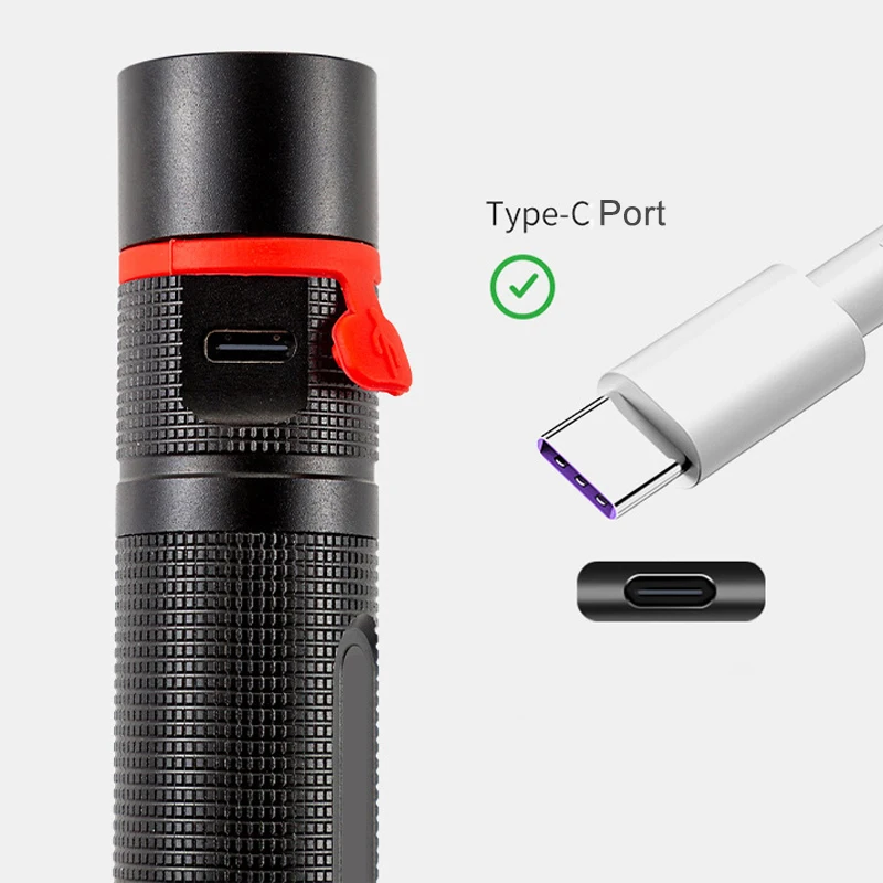 Topcom LED UV 손전등, 강력한 5W UV 토치, USB 충전식, 블랙 필터 라이트, 위조 방지 감지, 365nm