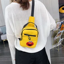 Стиль мультяшная Милая Улица Сезам Холщовая Сумка для танцев онлайн знаменитостей повседневная школьная сумка через плечо нагрудная сумка