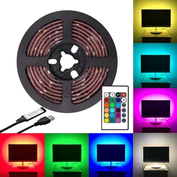 

BRELONG LED light with RGB TV background light strip Epoxy waterproof USB interface 5V 30LED/M 24Key / 17Key