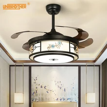 Светодиодный потолочный вентилятор инвертор для освещения DC AC пульт дистанционного управления бесшумные электрические вентиляторы для гостиной спальни 42 дюйма Китайский пустой Ресторан