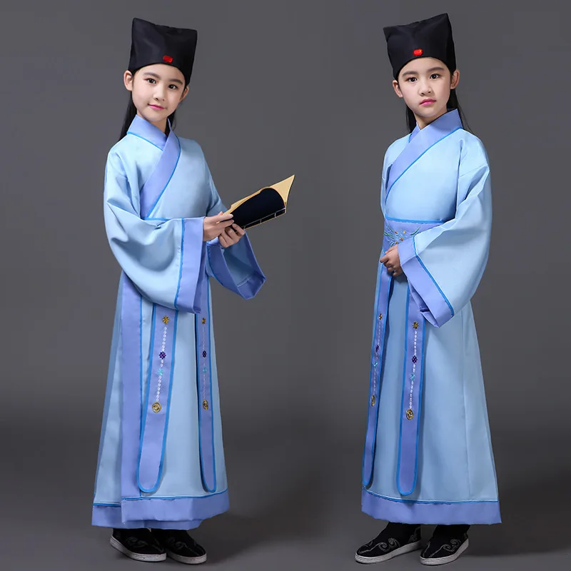 

Confucius Chinese Clothing Chinese Culture for Students Men's Performance Wear Three Character Classic Boy Attendant at School P