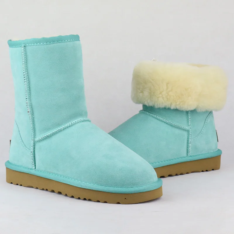 Hot Sale Classic 100% Genuine Leather Snow Boots Fashion Boots for Women Warm Winter Women Shoes