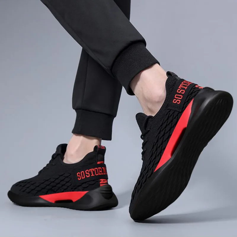 

2019 New Style Spring And Summer Breathable Fly Woven Men's Korean-style Trend Casual Shoes Versatile Mesh Shoes Black And White