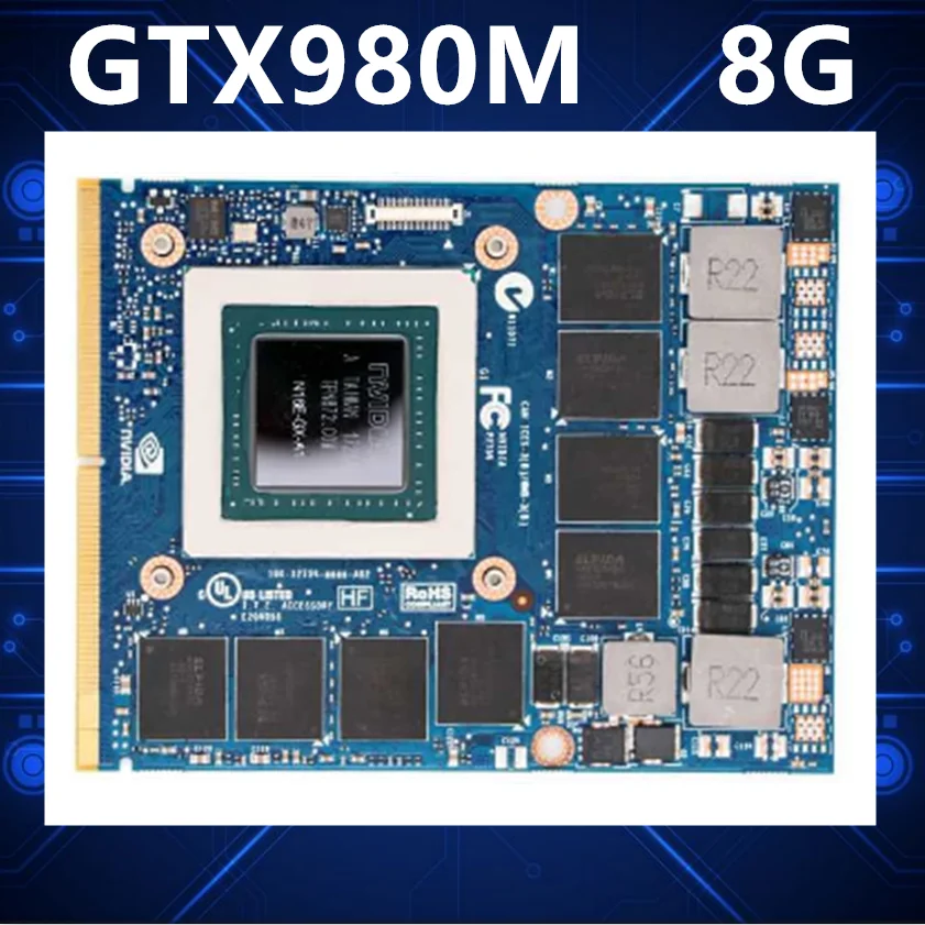 Оригинальная графическая карта GTX 980M GTX980M с X-образным кронштейном N16E-GX-A1 8 ГБ GDDR5 MXM