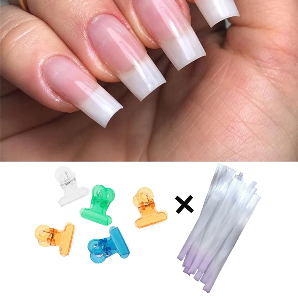 Fibernails стекловолокно Профессиональный салонный инструмент форма с зажимом домашний Гладкий DIY акриловые Советы портативный набор для наращивания ногтей Быстрый