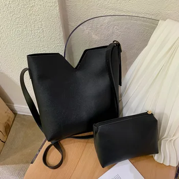 

Summer new Korean version of the retro ins son and daughter bucket bag large capacity bag casual wild shoulder messenger bag