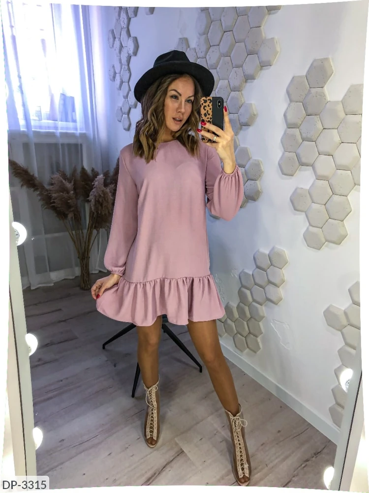 YUNZE Dress 2020 New Fashion Women Summer Casual O-Neck Wrist Sleeves Ruffles Hem Mini Party Dresses Elegantt Vestidos | Женская одежда