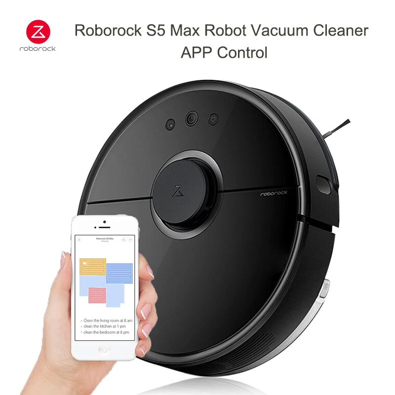 US $490.18 Roborock S5 Max Robot Vacuum Cleaner Automatic Smart Planned Sweeping Dust Sterilize Washing Mop Wet And Dry Collect Pet Hairs