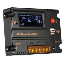 Лидер продаж за максимальной точкой мощности, Солнечный контроллер заряда с ЖК-дисплеем Дисплей Панели солнечные контроллер заряда и разряда Температура компенсации 12V 10A