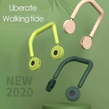 

USB Portable Fan Hands Free Neck Fan Hanging Rechargeable Sports Fans Personal 3 Speed Adjustable Home Office