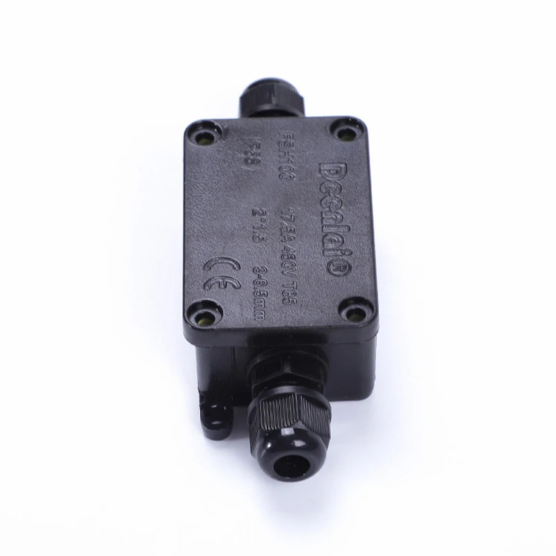 

20pcs Black Waterproof Electronic Box Mini One Into One Out Plastic Outdoor Wire Junction Box with Terminal