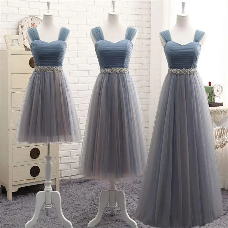 Vestido Madrinha серые длинные пикантные платья подружек невесты шифоновое платье для свадебное праздничное платье demoiseur D'honneur
