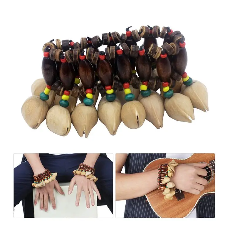 Качественный ручной работы ореховая скорлупа браслет Колокольчик для Djembe Африканский барабан Conga перкуссия аксессуары