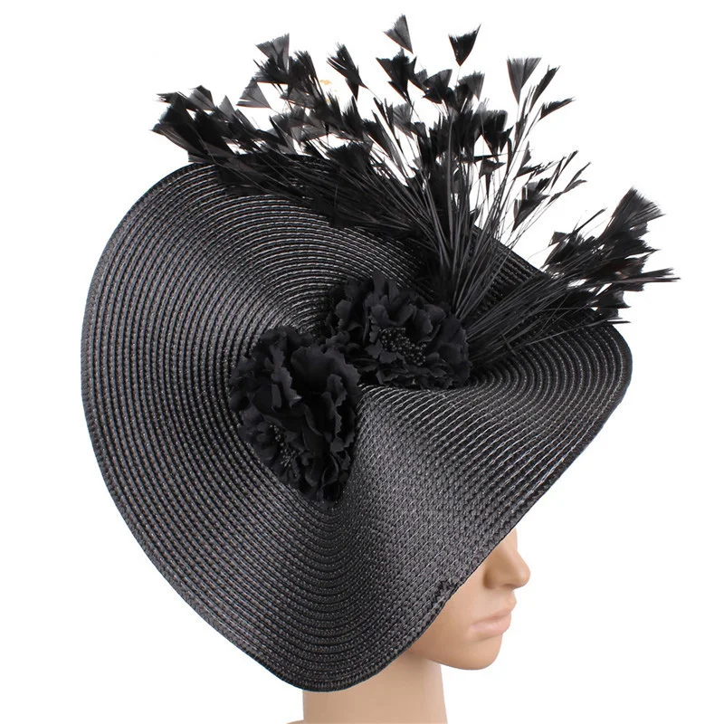 chapéus femininos estilo fedora, flor, enfeites de