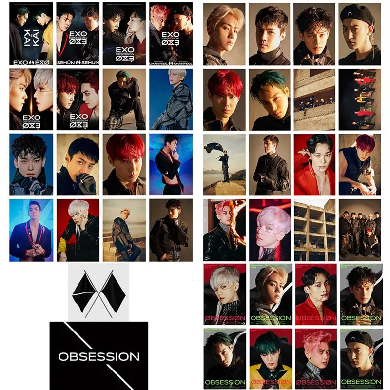 

16Pcs/Set KPOP EXO 6th Album OBSESSION Photo Card Lomo Card Photo Card Poster Photocard Fans Gift Collection Stationery Set